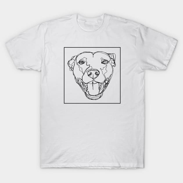 Staffy Head T-Shirt by EmmaQuills